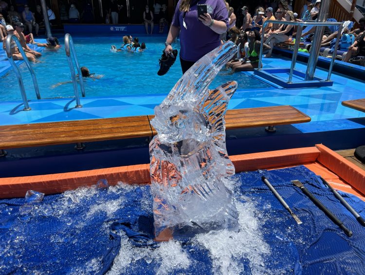 Carnival Freedom Chef Creates Ice Carving of Angel Fish on Carnival Freedom’s Lido Deck - Full Video