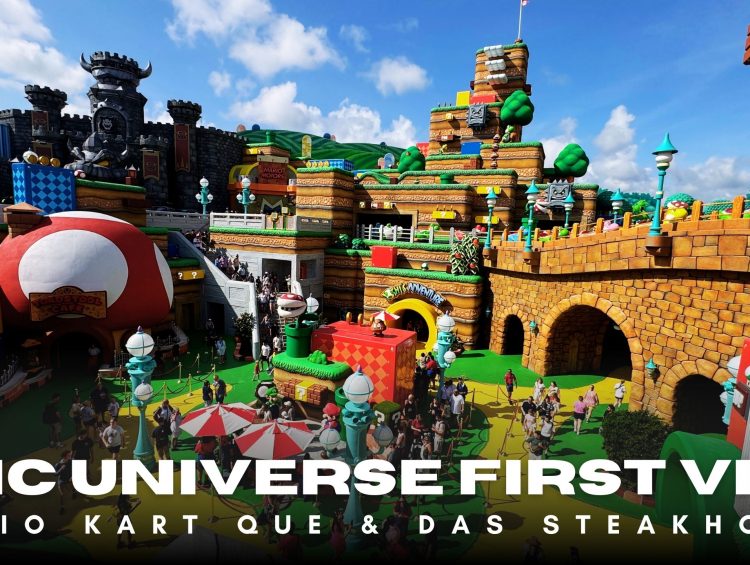 Epic Universe First Visit! Super Mario Kart Ride Queue, Das Steakhouse & How to Train Your Dragon