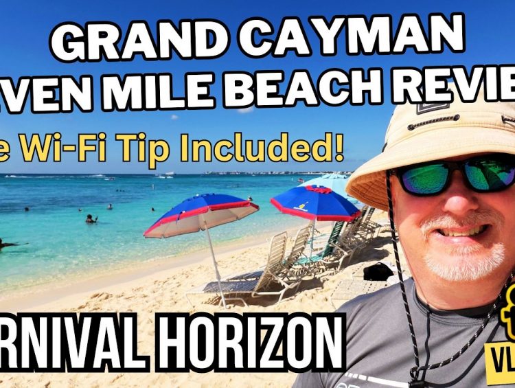 Seven Mile Beach Grand Cayman Review | FREE WiFi Secret + Costs & Crowds | Carnival Horizon Vlog #3